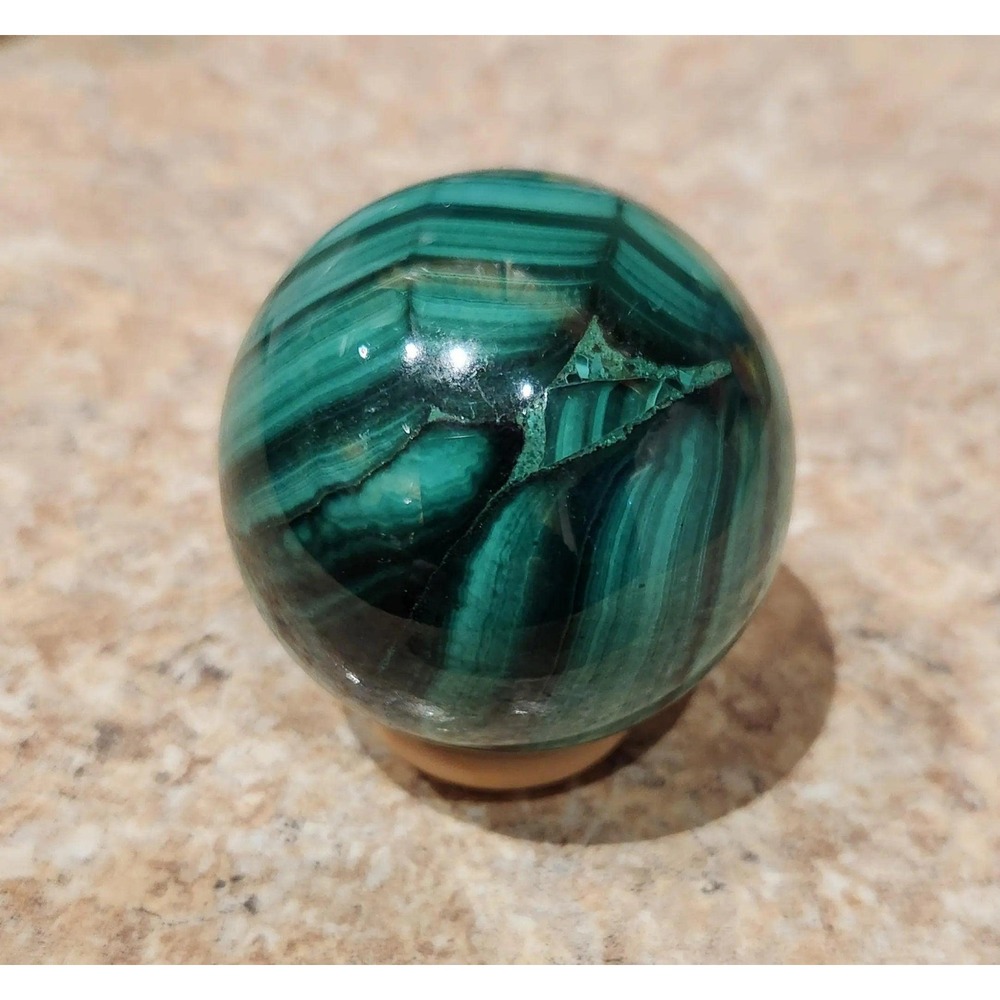 Malachite Sphere, Spiritual Crystal Orb, Grounding Energy,